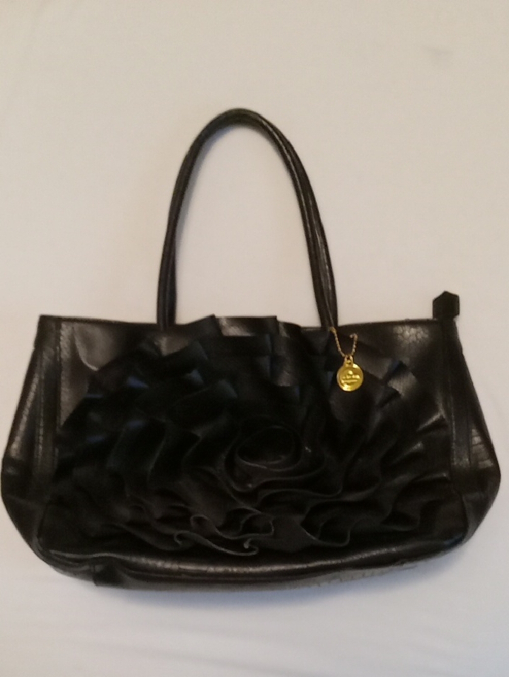 Big Buddha Textured Rose Detail Oversized Satchel Purse
